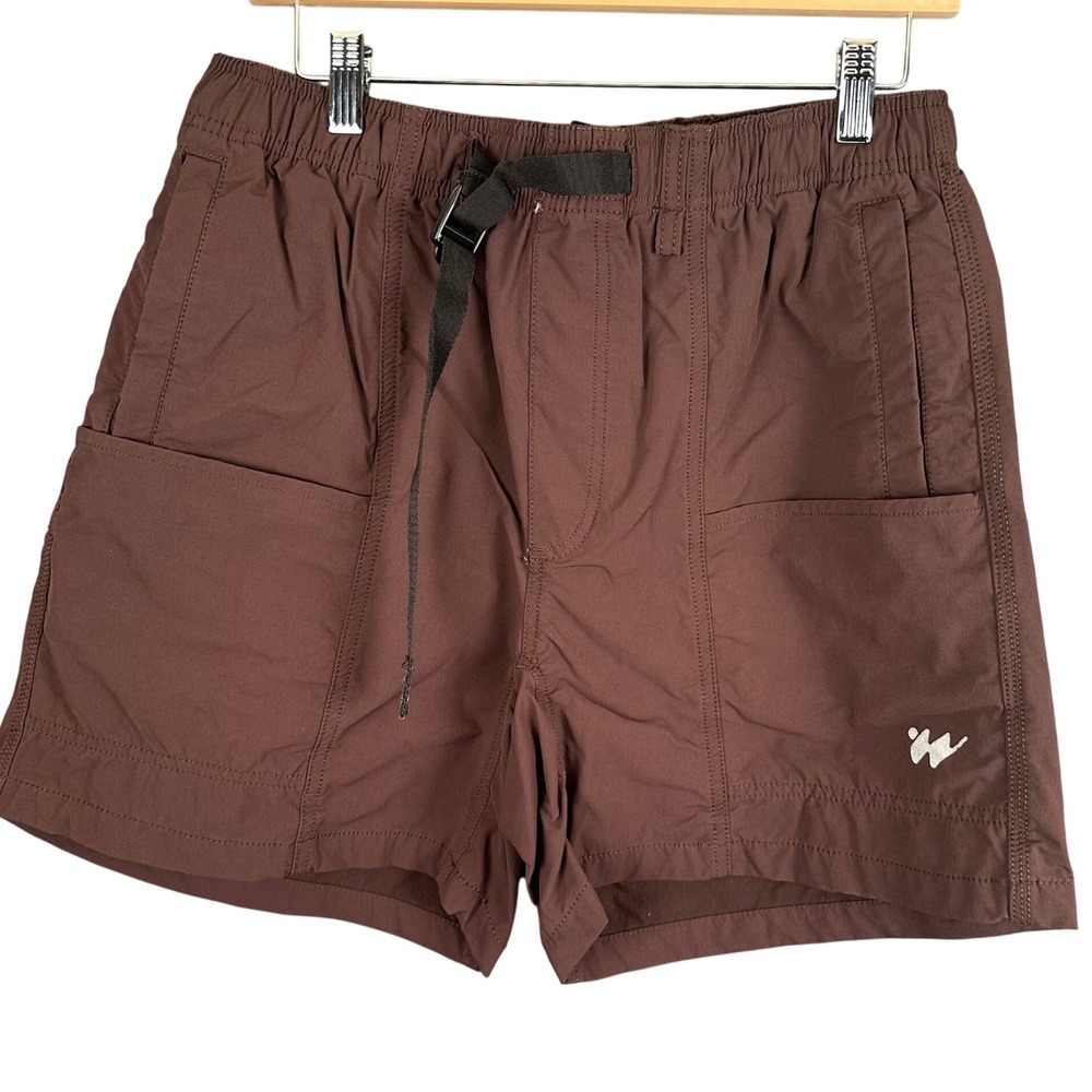 Without Walls Mens Brown Hiking Shorts Adjustable Belt Cargo Pockets Size Large